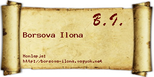 Borsova Ilona névjegykártya